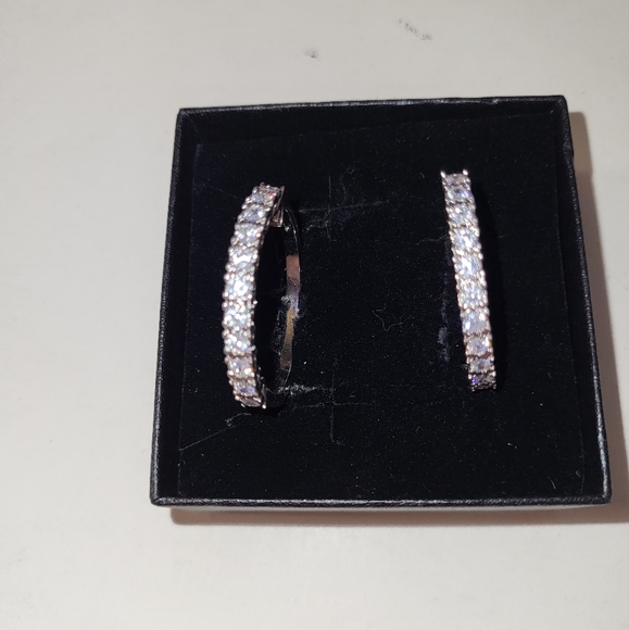 Kay Jewelers Jewelry - New Zircon and silver hoop earrings